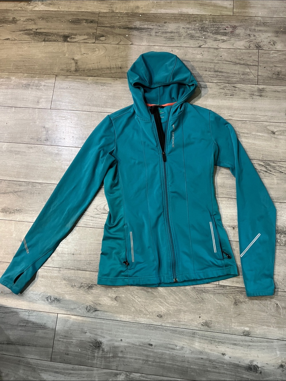Teal Hooded lightweight Jacket